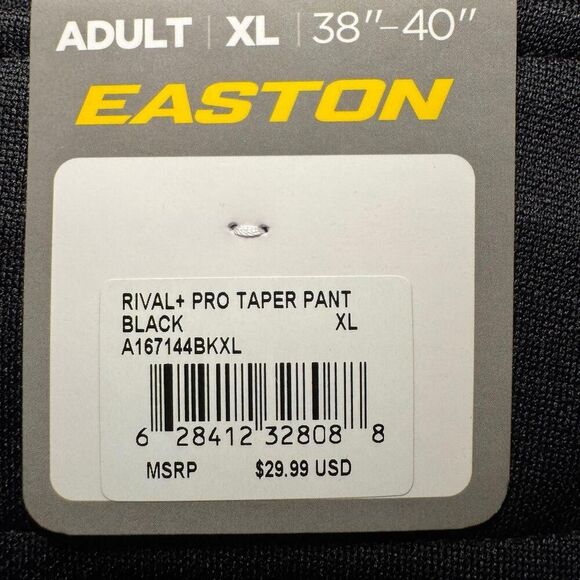 Easton Rival+ Pro tapered leg Black Baseball Pants Size XL - Picture 3 of 7